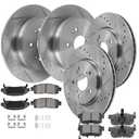 SCITOO Disc Brake Pads and Rotors Front 11.65" Rear 11.99" Rotors Replacement For Acura For RDX 2010-2012,For Honda For CR-V 2007-2016, 5/Lugs Front Vented Rear Solid Brake Kits