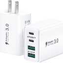 USB C Charger Block, 2-Pack 40W USBC Wall Charger Plug 4 Ports Dual PD Power Adapter +QC 3.0 Fast Charging Brick Multiport Type C Cubes Box for iPhone 16 15 14 13 12 11 Pro Max Plus, iPad, Samsung