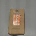 200 Pieces Thanksgiving Paper Straws Orange and Gold Assorted Paper Straws Biodegradable Drinking Straw Mix for Fall Leaf Autumn Wedding Supplies, 8 Style, 200 Count