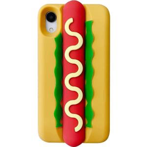 Kawaii Phone Cases Compatible with iPhone 12 Pro Max,Cute Cartoon Food Hot Dog Hamburger Women Girls 3D Soft Silicone Shockproof Cover for iPhone 12 Pro Max