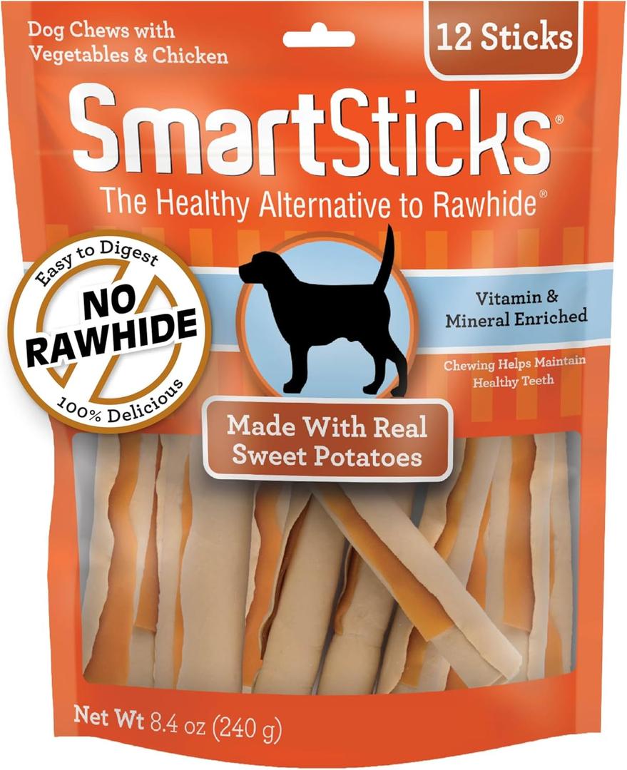 SmartBones SmartSticks, Treat Your Dog to a Rawhide-Free Chew Made With Real Meat and Vegetables (8.4 Ounce (Pack of 3))