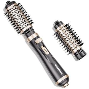 Beautimeter Hair Dryer Brush 3-in-1 Hair Styler, Rotating Blow Dryer Brush with 2-Inch and 1.5-Inch Brushes, Gold