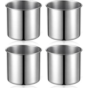 4 Pack 250ml Stainless Steel Beaker, Rolled Rim Laboratory