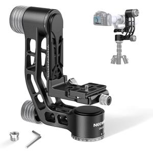 NEEWER GM102 Gimbal Head for Tripod Monopod Telephoto Lenses, 360 Panoramic Camera Tripod Head, 3 Axis Adjustment, Heavy Duty CNC Aluminum Alloy, Arca Type Quick Release System, Max Load 33lb/15kg