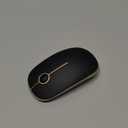 VssoPlor Wireless Mouse, 2.4G Slim Portable Computer Mice with Nano Receiver for Notebook, PC, Laptop, Computer (Black and Gold)