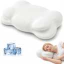 KLXXUJK Cloud Pillow,Ergonomic Memory Foam Pillow, Stable Support for Cervical Neck, Cooling Breathable Pillowcase, Cervical Neck Pain Relief for Side, Back & Stomach Sleepers  Queen Size White