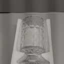 BLOFLO Embossed Glass Vase, 7'' Crystal Glass Vases for Flowers, Pedestal Big Base Glass Bouquet Vase, Hydroponic Glass Transparent Vase for Home Office Wedding Dining Table Party (Diamond Pattern)