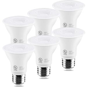 7W Par20 LED Bulb (50W Equivalent), UL Listed, 2700k Ultra Warm White Dimmable Flood Bulbs Lights, 500 Lumens, E26 Base, Recessed Lighting for Indoor Outdoor, 6 Pack
