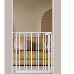 DEARBB Extra Wide Baby Gate Ultra Narrow Spacing 30.11-77.36" Pressure Mounted Double Lock Swing Auto Close Walk Through Metal Safety Pet Gate for Stairs and House Doorway Kitchen