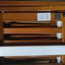 SONGMICS Solid Wood Luggage Rack, No Assembly Required, with Storage Shelf