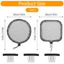 12PCS Black Hair Weave Sleeve Weaving Net Cap with Elastic Drawstring for Afro Puff Bun Wig Making Tools(Round, Square)