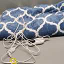 Homemate Heated Blanket Electric Throw - 50x60 Heating Blanket with 10 Fast Heat Levels 8 Hours Auto Off Soft Cozy Flannel Over-Heated Protection ETL Certification Keep Warming in Home (Blue Geometry)