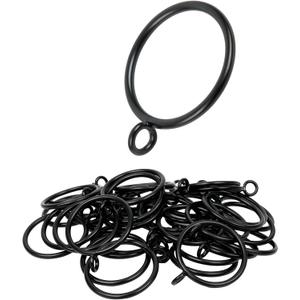 Curtain Rings with Eyelets, 48 Pack Metal Drapery Rings for Pinch Pleat Curtains Panels, Drape Rings Fits Up to 1.2 in Curtains Rod, 1.5 Inch I D Black