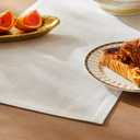 ZeeMart Rustic Cotton Linen Table Runner, 13x60 Inches Off White, Farmhouse Style Ivory Table Runners 60 Inches Long, Washable Kitchen Dining Table Decoration for Home Party Decor