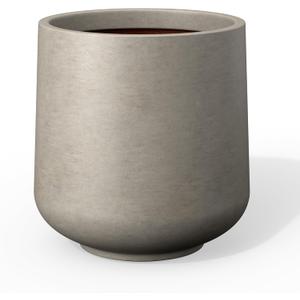 Kante 8.2" Dia Round Concrete Planter, Outdoor Indoor Large Plant Pots Containers with Drainage Hole and Rubber Plug for Home Garden Patio, Weathered Concrete