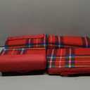 Fleece Picnic Blanket with Waterproof Backing Red Multicolor 60 x 53 Inches (Pack Of 4)