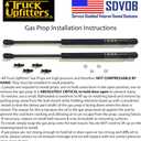 2 Truck Upfitters 16" Gas Props (15.7" Extended, 9.4" Compressed, 45 pounds of Pressure ea) for are, ATC, Snugtop, Leer Camper Shell/Truck Cap Rear Door. Measurement Required! Incl 4 Ball mounts!