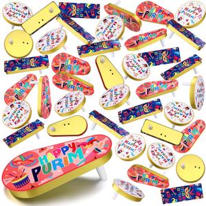 60 Pcs Metal Purim Gragger Noise Makers for Sporting Event Colorful Party Noise Makers Bulk Novelty Assorted Purim Gragger Party Favor for Holiday, Football Games, Pep Rally Supplies (Stylish)
