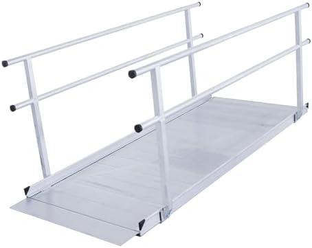 8' L Silver Spring Portable Wheelchair Ramp with Handrails, 850 lb. Capacity for Scooters, Walkers, Canes, Rollators - 8' L x 36" W