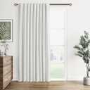 Guken White 100% Blackout Linen Curtains 60 Inch Wide by 84 Inch for Living Room Bedroom Back Tab Thermal Insulated Black Out 1 Drapes Room Darkening Window Curtains,1 Panel
