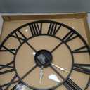 20inch/50cm Large Wall Clocks for Living Room Decor,Modern,Battery Operated,Silent,Non Ticking,Big Black Round wall Clock for Home,Farmhouse,Office,Decoration(Iron Roman Numerals, 20 inches)