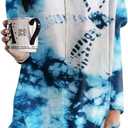 Poetsky Fall Womens Tunic or Tops to Wear with Leggings Long Sleeve Casual Long Shirts Blouses with Pockets (Blue, XXXL)