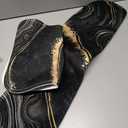 Black Gold Marble Toilet Bath Rug U-Shaped 24" x 20" Non Slip Super Absorbent Contour Bathroom Mats Quick Dry Fluffy Rugs