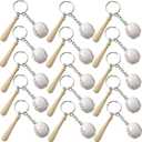 ROYHOO 15PCS Mini Baseball Keychain with Wooden Bat for Sports Theme Party Team Souvenir Athletes Rewards Party Favors for Adults