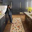 Machine Washable Rug Runners for Hallways: 2X 10 Kitchen Rugs Stain Resistant Non Slip Long Rug with Rubber Backing Soft Floral Carpet Runners for Entryway Kitchen Bedroom Laundry Farmhouse