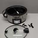 Hamilton Beach 6 Quart Set & Forget Programmable Slow Cooker with Defrost Function, Flexible Programming, Adjustable Countdown Timer, Large Dishwasher Safe Stoneware Crock and Glass Lid, Black (33765)