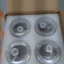 Joyclub 4pcs Glass Cups with Acrylic Lids and Straws 16 oz Can Shaped Glass Iced Coffee Cups with Lids and Straws, Cute Tumbler Cup Drinking Glasses for Smoothie Whiskey Boba Soda Tea Gift (Clear 4 Pack)