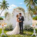 Toolterritary Set of 3 Metal Arch Backdrop Stand with Cover Set, (7.2FT, 6.6FT, 6FT Wedding Arch and Cover Set), Backdrop Arch for Party, Baby Shower, Birthday, and Graduation Ceremony