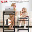 Tv Tray Table, 8-Level Adjustable Height Couch Side Table，90° Tilt Angle Adjustments C-Shaped End Table, with Phone & Tablet Slot Computer Desk for Sofa, Bed, Chair, Living Room（Lvory Gray）