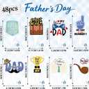 2 x 48Pcs Father's Day Cupcake Toppers Happy Dad Birthday Party Cake Decorations Best Dad Ever Dessert Decor Supplies for Dad Birthday Father's Day Party (8 Design)