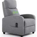 SageNest Recliner Chair – Compact Modern Cloth Recliner with Lumbar Support (Grey)