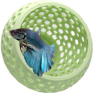 Betta Bulb Hide 2.0 | Betta Rest Fish Tank Ornament Large | Aquarium Cave with Suction Cup for Small Fish Tank, Betta Habitat, Shrimp Hideout, Aquatic Decor Large (Minty Dream)