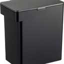 YAMAZAKI Home Tower Airtight Pet Food Storage Container - Cat And Dog Food Holder Bin With Transparent Lid And Handle - Large - Polypropylene - 15 Lbs., 3.2 Gallons, 12 Quarts (Black)