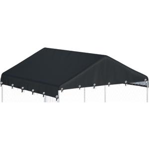 Outdoor Dog Kennel Cover 10'W x 10'L Made of 600D Waterproof Oxford Cloth- Black ReplacementWithout Frame