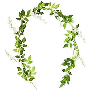 HXSCOO 80 inch Pack of 3 Wisteria Artificial Flowers Vine Garland Wedding Arch Decoration Fake Plants Foliage Rattan Trailing Faux Flowers Ivy Wall (Color : White) HXSCOO 80 inch Pack of 3 Wisteria Artificial Flowers Vine Garland Wedding Arch Decoration Fake Plants Foliage Rattan Trailing Faux Flowers Ivy Wall (Color : White)