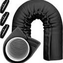 Portable AC Hose Insulation Sleeve,Portable Air Conditioner Hose Cover Wrap,Fits for 5" & 5.9" Diameter Exhaust Hose,Insulated Hoses Duct Vent Cover, Easy to Install with 3 Adjustable Straps, Black
