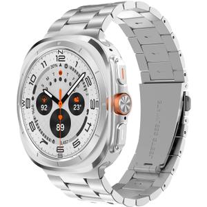 SPGUARD Metal Band Compatible with Samsung Galaxy Watch 7/8 Ultra 47mm (2025/2024), No Gap Stainless Steel Band Strap for Men Women Business, NOT for Other Models (1-SILVER)