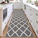 SHACOS Washable Kitchen Runner Rug 2'x8', Dirt Trapping Entryway Rug Runners, Non Slip Rubber Backing Hallway Carpet Runners Floor Mats, Light Gray