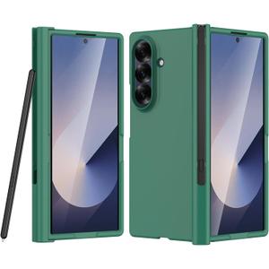 Slim Fit Case for Samsung Galaxy Z Fold 7 with S Pen Holder,Slim Lightweight Hard PC Cover with Built-in Screen Protector,Hinge Protection Shockproof Phone Case for Samsung Z Fold 7 5G (Green)
