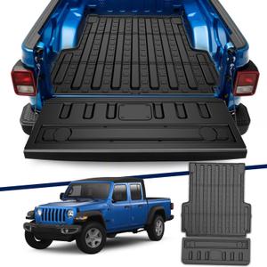 Truck Bed Mat Compatible with 2020-2026 Jeep Gladiator JT Bed Mat Tailgate Liner TPE Replacement for 2020 2021 2022 2023 2024 2025 2026 Jeep Gladiator Accessories(Truck Bed Liner+Tailgate Mat)