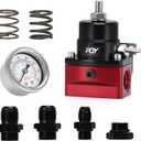 Adjustable EFI Fuel Pressure Regulator Kit 3-70PSI with AN8 Feed Port and AN6 Return Port (red+black)
