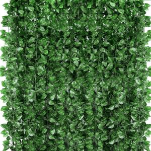 360 Feet 48 Pack Fake Greenery Hanging Garland, Ivy Leaf Plants, Vine Leaves, Fake Flowers Foliage for Bedroom Garden Wall Decor (01-epipremnum Aureum-48 Pcs)