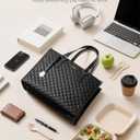 LOVEVOOK Lunch Tote Bag for Women, 15.6 Inch Laptop Bag with Insulated Lunch Compartment, Quilted Large Capacity Computer Handbag with Purse for Business, Work, Nurse, Office, Collage, Casual