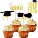 OHOME Graduation Decorations 2025-36 PCS Cupcake Toppers - 2025 Graduation Party Decorations - Mini Cake Decorations for Class of 2025,Diploma, 2025, Grad Cap Set,  5 Pack