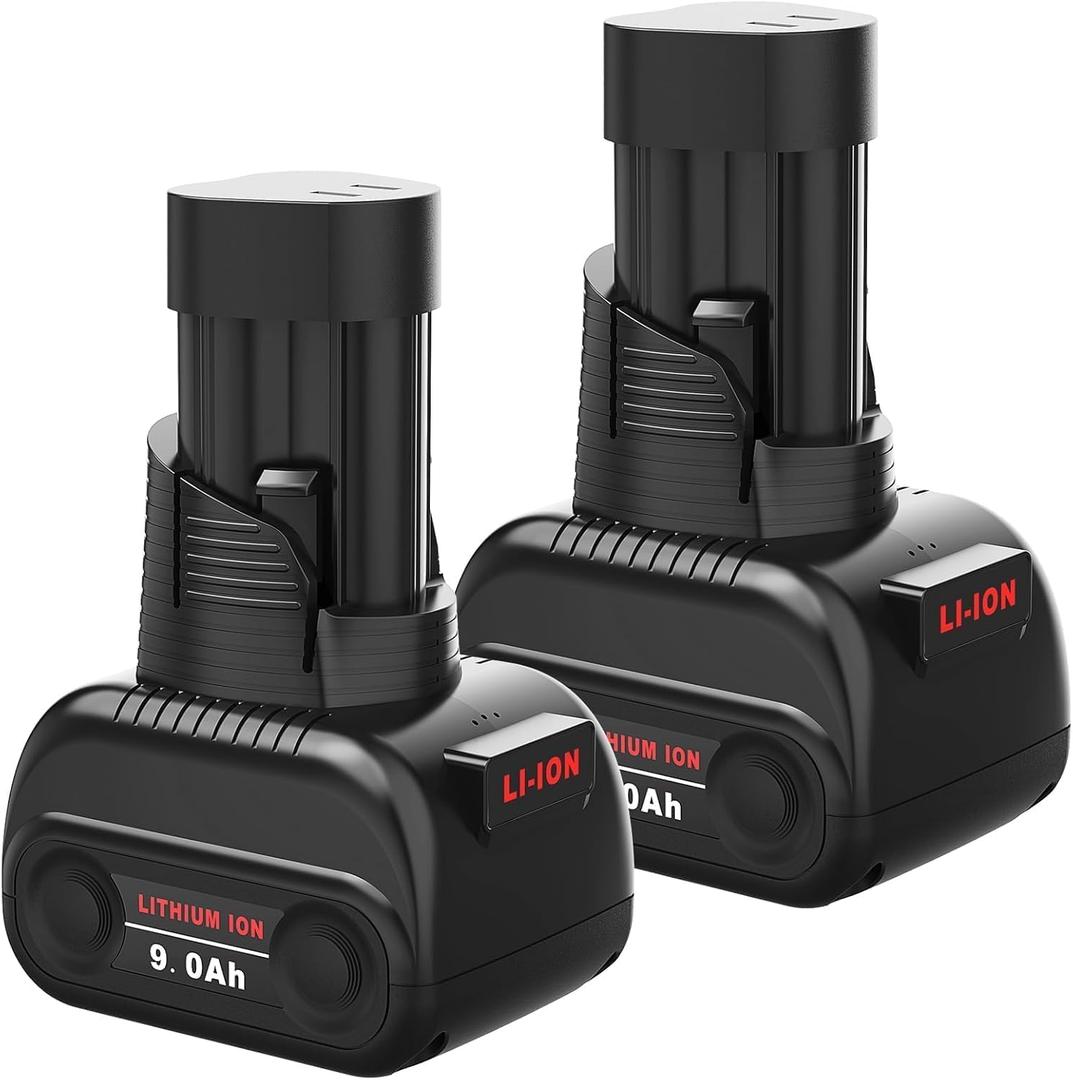 Mrupoo 2 Pack 9.0Ah Black Replacement Battery Compatible with Milwaukee M12 Battery Tools Works with 48-11-2460, 48-11-2412, 48-11-2401 Cordless Tools