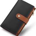 yiijay Wallet Women RFID Blocking Multi Cards Wallet Credit Card Holder for Women Large Capacity Lady Leather Trifold Travel Wallet with Pen Holder